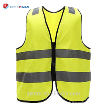 Bau Kostüm gelb 100% Polyester hohe Sichtbarkeit Arbeit reflektierende Weste Reißverschluss ANSI Hi Vis Workwear Jacke